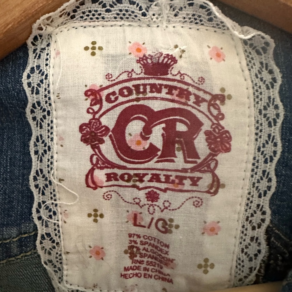 Embroidered Denim Jean Jacket - Picture 2 of 5